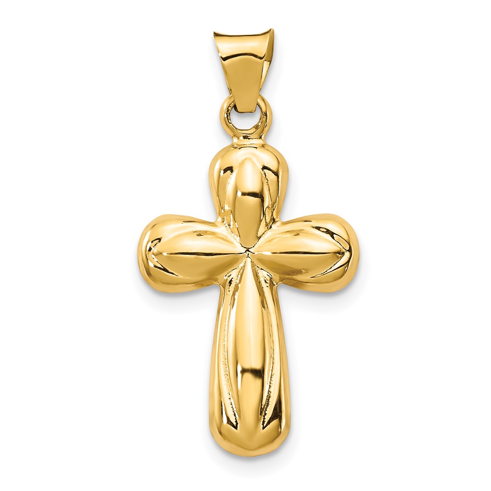 14K Polished Stamping Cross Pendant