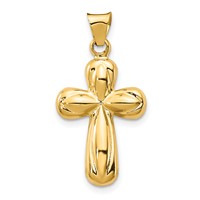 14K Polished Stamping Cross Pendant view 1