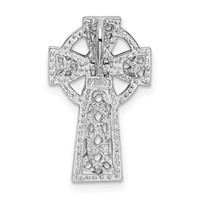 14K White Gold Polished Celtic Cross Omega Slide view 3