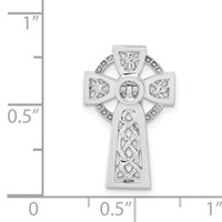 14K White Gold Polished Celtic Cross Omega Slide view 4