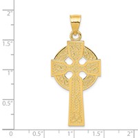 14K Yellow Gold Polished Celtic Cross Pendant view 4