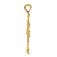 14K Yellow Gold Diamond-cut Fancy Cross Pendant view 2