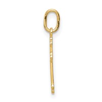 14K Yellow Gold Polished Small Budded Cross Charm view 2