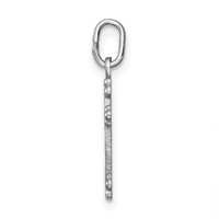 14K White Gold Polished Diamond-cut Small Budded Cross Charm view 2