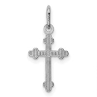 14K White Gold Polished Diamond-cut Small Budded Cross Charm view 4