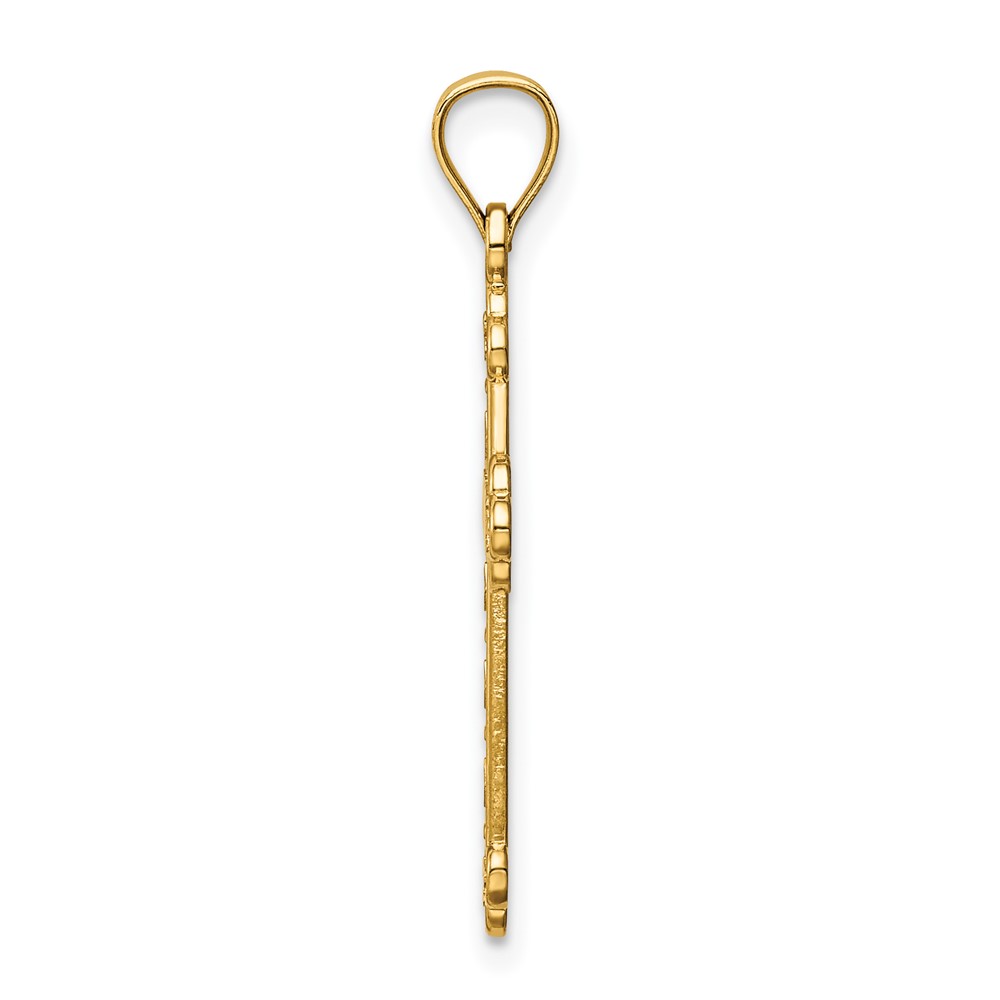 14K Satin and Polished Faith Cross Pendant (K6246)