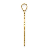 14K Yellow Gold Satin and Polished Faith Cross Pendant view 2