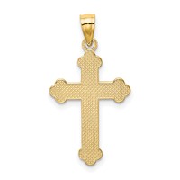 14K Yellow Gold Satin and Polished Faith Cross Pendant view 4