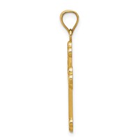 14K Satin and Polished Budded Cross Pendant view 2