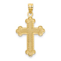 14K Satin and Polished Budded Cross Pendant view 4