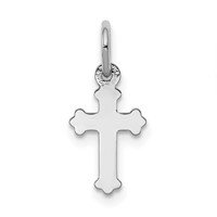 14K White Gold Mini Polished Cross Charm view 4
