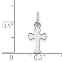 14K White Gold Mini Polished Cross Charm view 3