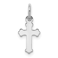14K White Gold Mini Polished Cross Charm view 1