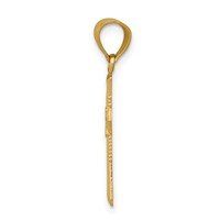 14K Yellow Gold Diamond-cut Cross Pendant view 2