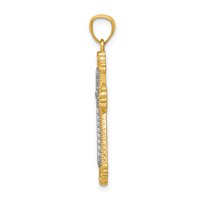 14K Two-tone Polished Cross Pendant view 2