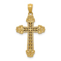 14K Two-tone Polished Cross Pendant view 4