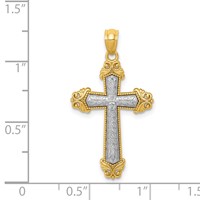 14K Two-tone Polished Cross Pendant view 3