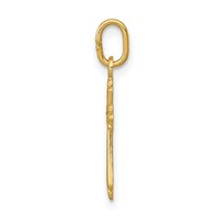 14K Yellow Gold Polished Diamond-cut Small Cross Charm view 2