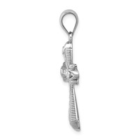 14K White Gold Polished Diamond-cut Fancy Cross Pendant view 2