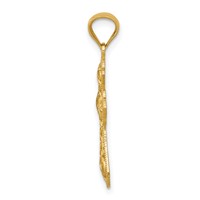 14K Yellow Gold Polished Filigree Cross Pendant view 2