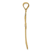 14K and White Rhodium Diamond-cut Cross Pendant view 2