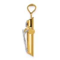 14K Two-Tone Polished Crucifix Pendant view 2