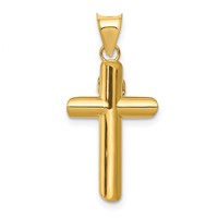 14K Two-Tone Polished Crucifix Pendant view 4