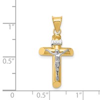 14K Two-Tone Polished Crucifix Pendant view 3