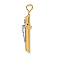 14K Two-Tone Polished Crucifix Pendant view 2