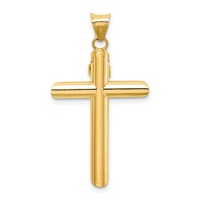 14K Two-Tone Polished Crucifix Pendant view 4