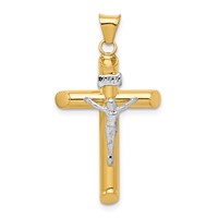 14K Two-Tone Polished Crucifix Pendant view 1