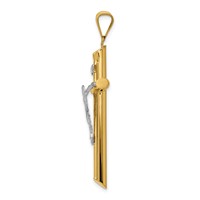 14K Two-Tone Polished Crucifix Pendant view 2