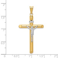 14K Two-Tone Polished Crucifix Pendant view 3