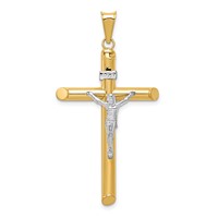 14K Two-Tone Polished Crucifix Pendant view 1