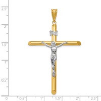 14K Two-Tone Polished Crucifix Pendant view 3