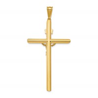 14K Two-Tone Polished Crucifix Pendant view 4