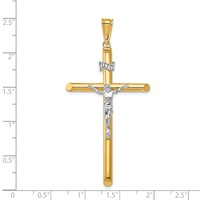14K Two-Tone Polished Crucifix Pendant view 3