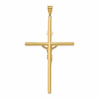 14K Two-Tone Polished Jesus Crucifix Pendant view 4