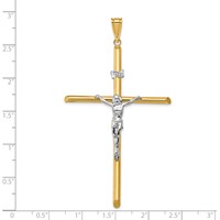 14K Two-Tone Polished Jesus Crucifix Pendant view 3