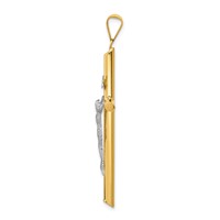 14K Two-Tone Polished Inri Crucifix Pendant view 2