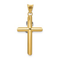14K Two-Tone Polished Inri Crucifix Pendant view 4