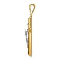 14K Two-Tone Polished Inri Crucifix Pendant view 2