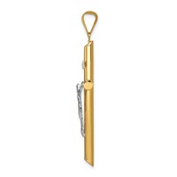 14K Two-Tone Polished Inri Crucifix Pendant view 2