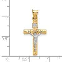 14K Two-Tone Crucifix Pendant view 3