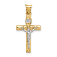 14K Two-Tone Crucifix Pendant view 1