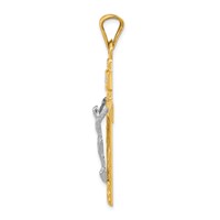 14K Two-Tone and White Rhodium Crucifix Pendant view 2