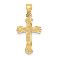 14K Yellow Gold Diamond-cut Crucifix Pendant view 3