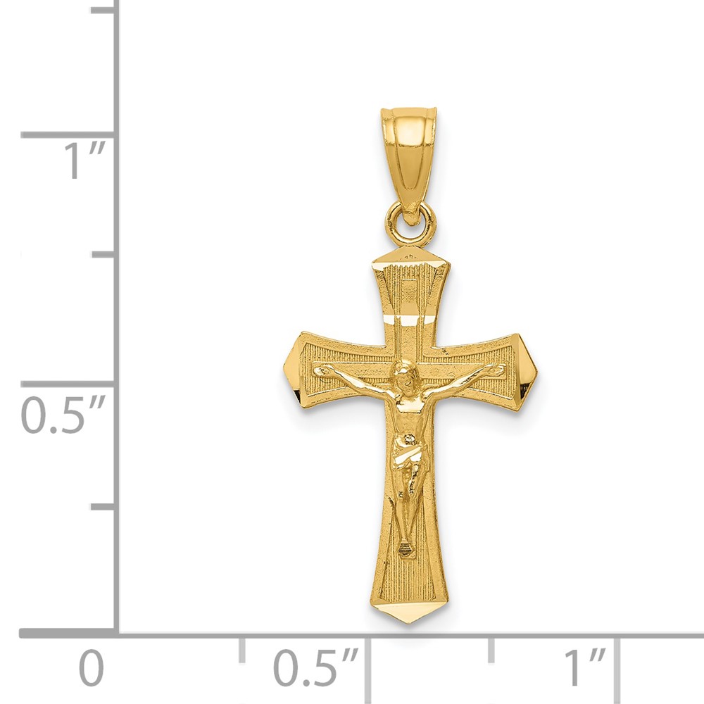 14k Diamond-cut Crucifix Pendant (K6296)