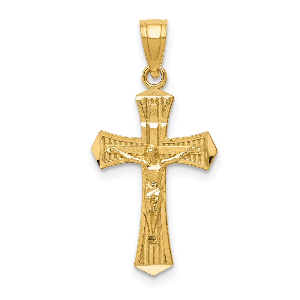 14k Diamond-cut Crucifix Pendant (K6296)