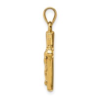 14K Yellow Gold Crucifix Reversible to Cross Pendant view 2